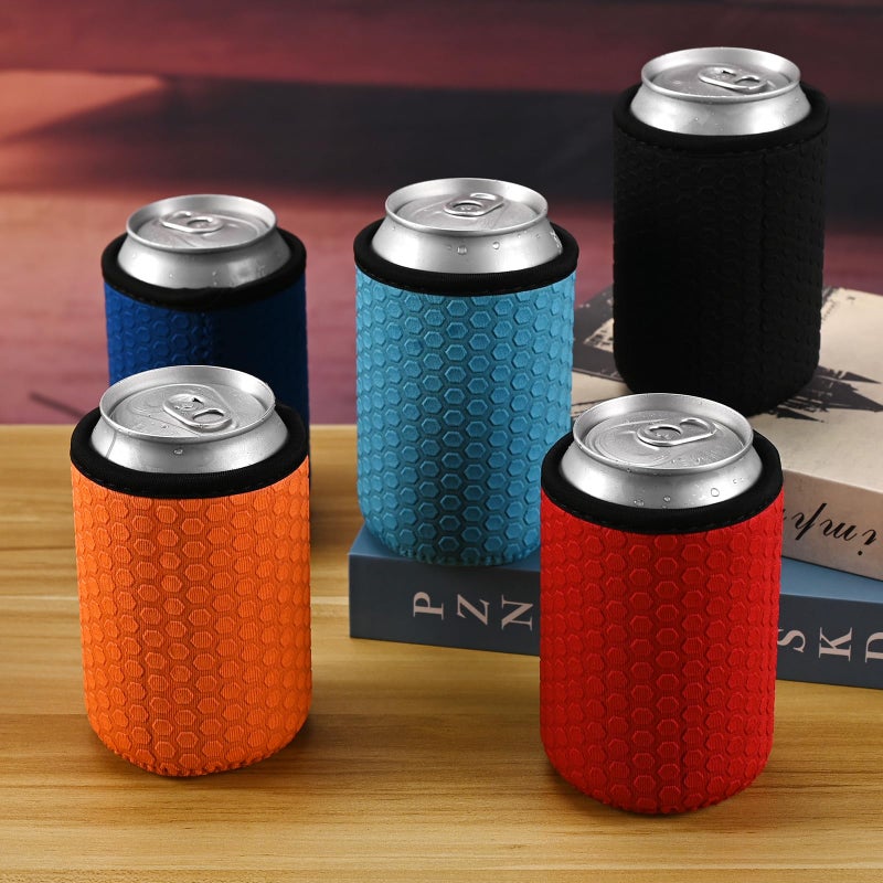 Xumbtvs 5 Pcs Insulated 12oz Can Sleeve, Reusable Can Cooler Sleeves, Non-slip Neoprene Beer Bottle Cover Holder for 12oz Standard Can Soda and Beer (Colorful1) - Image 5