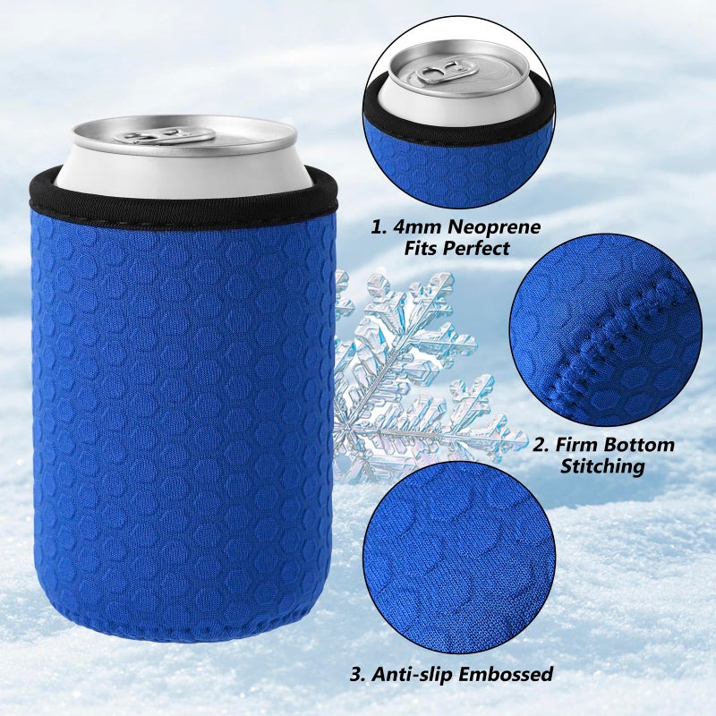 Xumbtvs 5 Pcs Insulated 12oz Can Sleeve, Reusable Can Cooler Sleeves, Non-slip Neoprene Beer Bottle Cover Holder for 12oz Standard Can Soda and Beer (Colorful1) - Image 2
