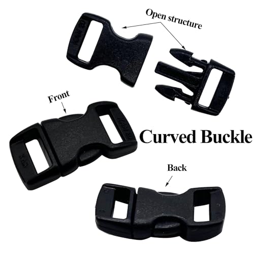 honigo 15 PCS 3/8 Inch Plastic Curved Buckle 15 Colors Quick Side Release Arched Buckle Heavy Duty Plastic Replacement for Paracord accessories,Dog Collar Clips,Sewing Accessories - Image 5