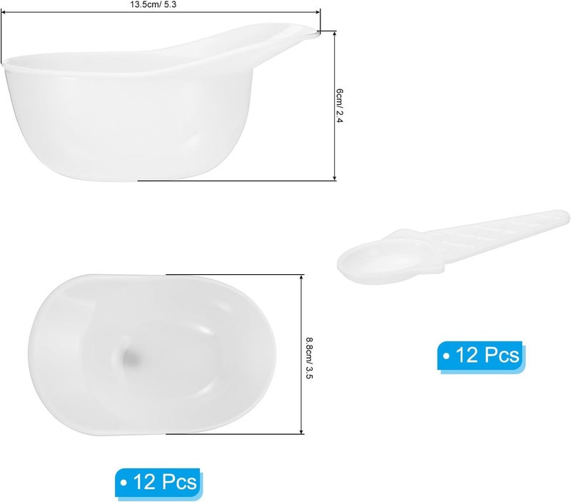 PATIKIL 12 Set Ice Cream Bowls and Spoons Set 8oz Baseball Cap Ice Cream Bowl Baseball Helmet Snacks Dessert Bowls Plastic Cute Reusable for Chocolate Birthday Party White - Image 2