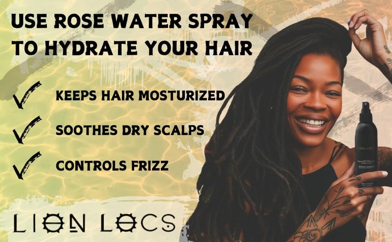 Beard Gains رذاذ ماء الورد من Lion Locs للشعر المجعد والضفائر - بلسم عضوي نباتي مع الألوة والزيوت والفيتامينات والجلسرين - Image 4