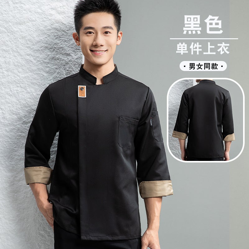 Smiling Chef Work Clothes Female Catering Western Restaurant Baking Pastry Bakery Pastry Chef Kitchen Long-Sleeved Male - Image 1