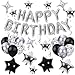 SPFYunion 56 PCS Happy Birthday Balloons Happy Birthday Banner Silver and Black Balloons for Boys Men Girls Women 16th 18th 20th 21st 25th 30th 40th 50th 60th Birthday Party Decorations - Image 2