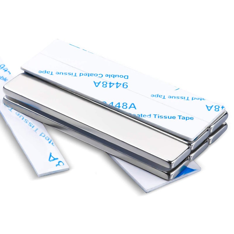 MIKEDE Strong Rare Earth Neodymium Magnets, Heavy Duty Bar Magnets with Double-Sided Adhesive, Powerful Pull Force, Perfect for Fridge, Garage, Kitchen, Science, Craft, Office, DIY 60x10x3mm 6pack - Image 4