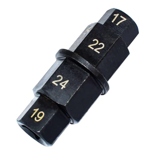 Yuesstloo Hex Axle Tool for Motorcycle Front Axle Wheel, Allen Axle Spindle Socket Adapter Tool, 3/8 Inch 17mm 19mm 22mm 24mm - Image 2