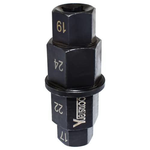 Yuesstloo Hex Axle Tool for Motorcycle Front Axle Wheel, Allen Axle Spindle Socket Adapter Tool, 3/8 Inch 17mm 19mm 22mm 24mm - Image 4