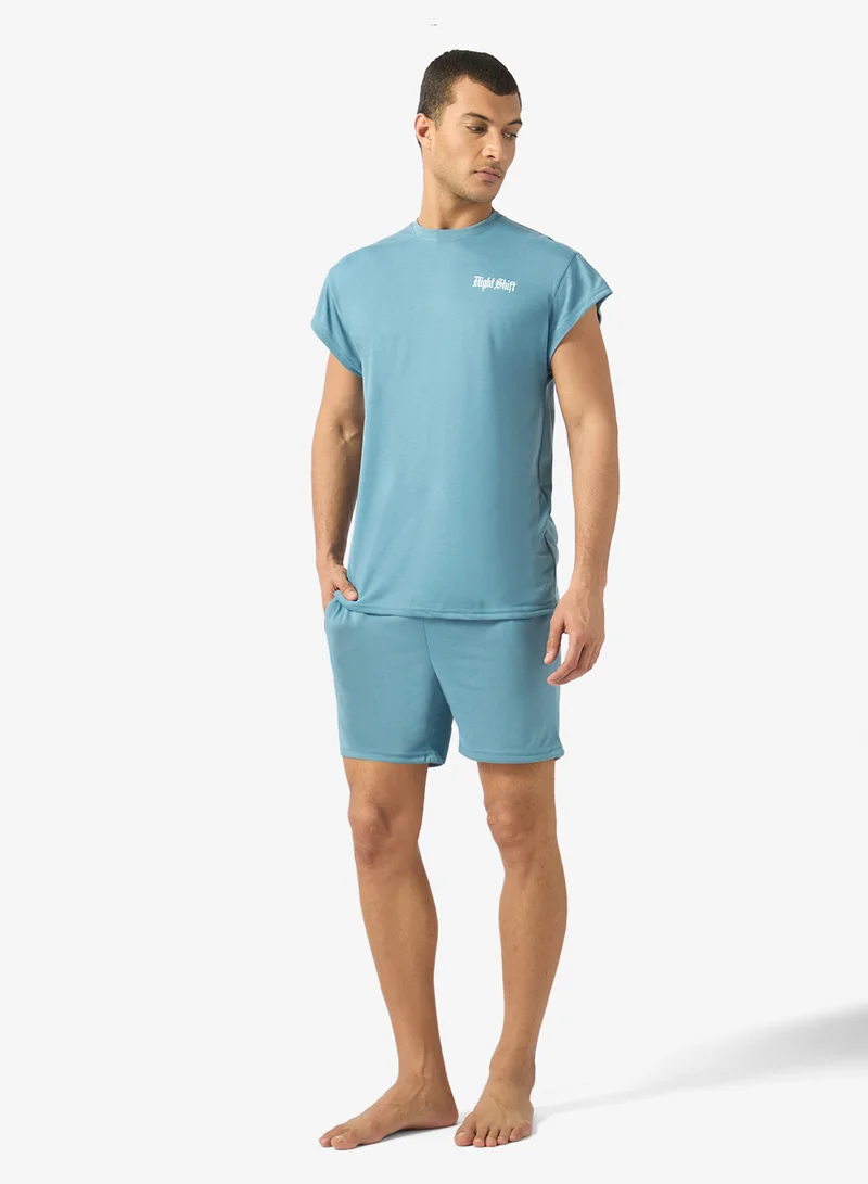 سفنتي فايف Short Sleeve T-Shirt With Shorts Pyjama Set