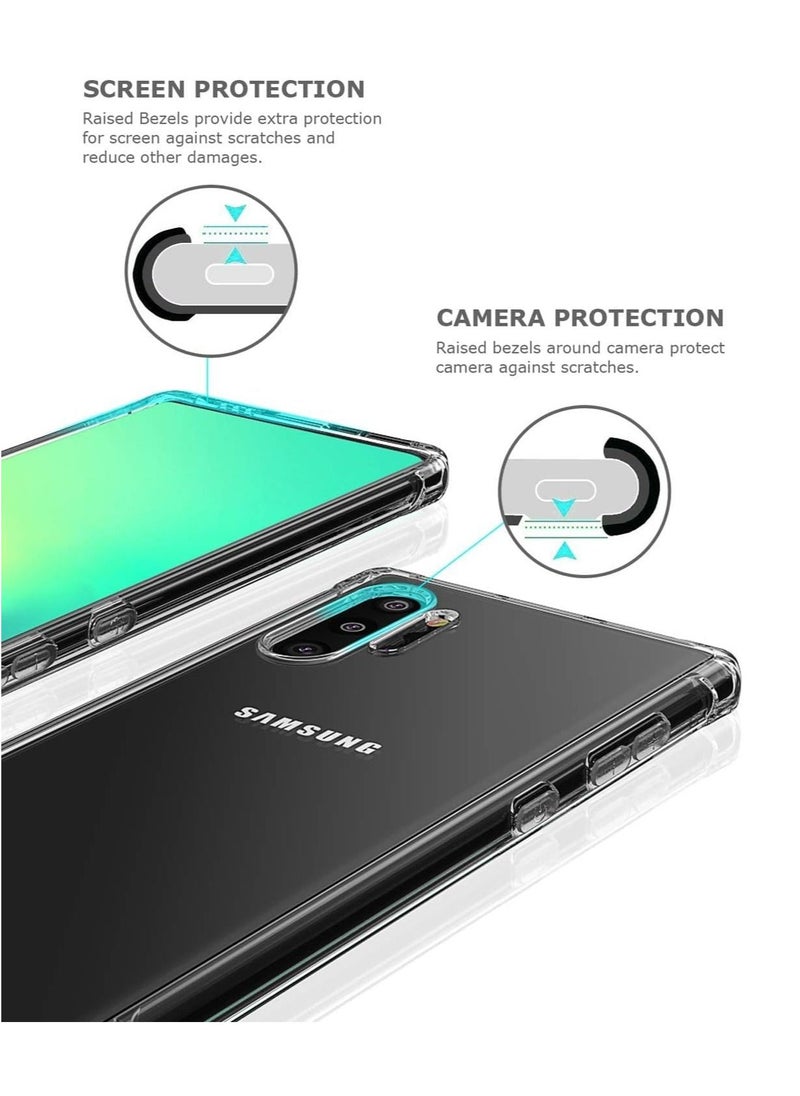 LEDIN - Samsung Galaxy Note 10 Plus Case Cover Transparent Anti Scratch Case Shock Absorbent TPU Protective Clear Back Cover with Corner Bumper Protection for Samsung Galaxy Note 10 Plus Clear - Image 1