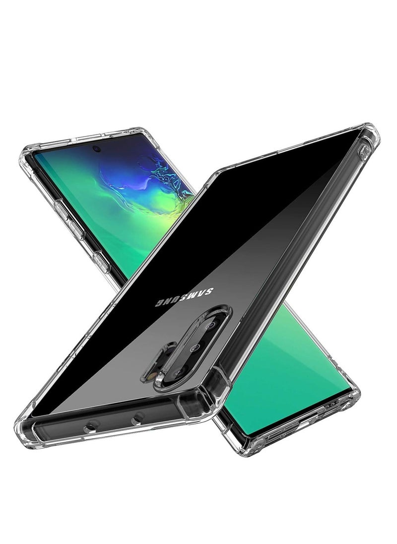 LEDIN - Samsung Galaxy Note 10 Plus Case Cover Transparent Anti Scratch Case Shock Absorbent TPU Protective Clear Back Cover with Corner Bumper Protection for Samsung Galaxy Note 10 Plus Clear - Image 1