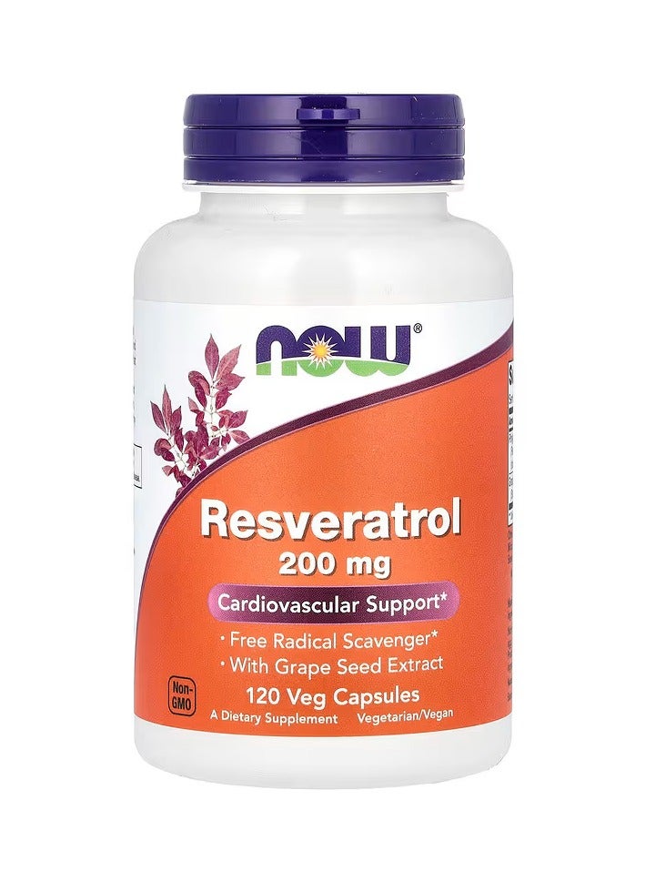ناو مكملات غذائية ريسفيراترول طبيعي 200 ملجم 120 كبسولة نباتية - Image 1