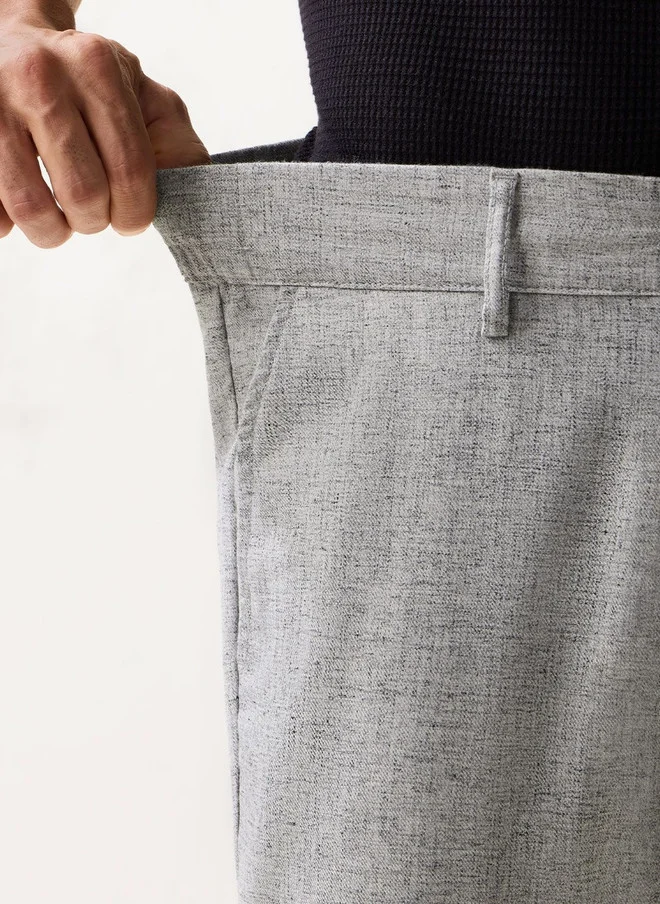 The Souled Store  The Souled Store Men Straight Fit Solid Grey Pants  | Best Price UAE