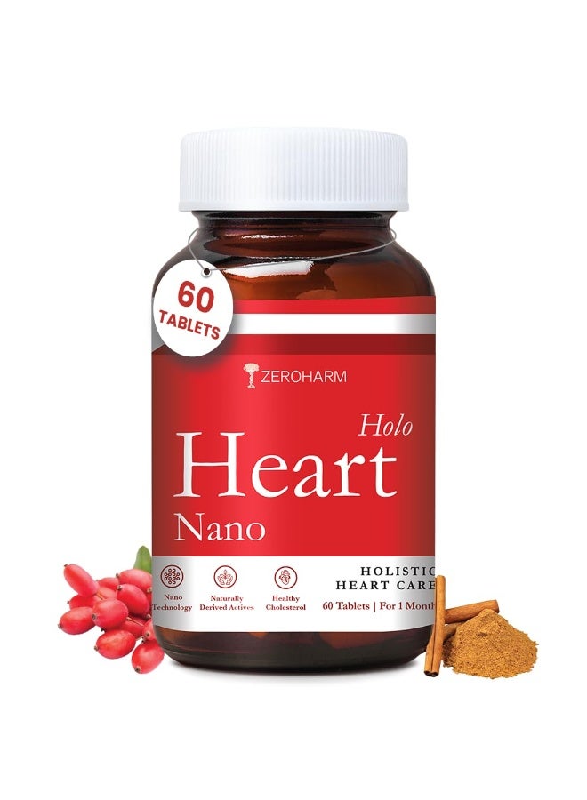 ZEROHARM Holo Heart Tablets | Plant-based Heart Health Supplements | Prevents Coronary Artery Diseases, Heart Blockages for Men & women | Manages Lipid Profile Advanced Nanotechnology | 60 Tablets - Image 1