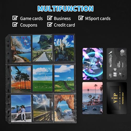 craftinova 300 Pack 9 Pocket Card Sleeves Binder Sheets，Holds 5400 Cards, Clear Trading Card Sleeve Pages Protector for Trading Card Binder Sleeves Fit for Baseball,Football,Game,Business Cards - Image 4