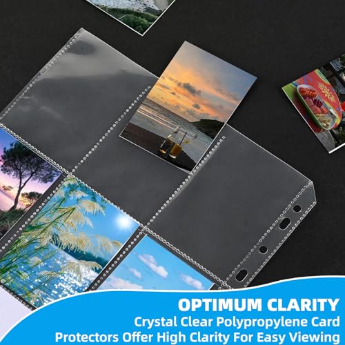 craftinova 300 Pack 9 Pocket Card Sleeves Binder Sheets，Holds 5400 Cards, Clear Trading Card Sleeve Pages Protector for Trading Card Binder Sleeves Fit for Baseball,Football,Game,Business Cards - Image 5