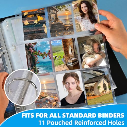 craftinova 300 Pack 9 Pocket Card Sleeves Binder Sheets，Holds 5400 Cards, Clear Trading Card Sleeve Pages Protector for Trading Card Binder Sleeves Fit for Baseball,Football,Game,Business Cards - Image 2