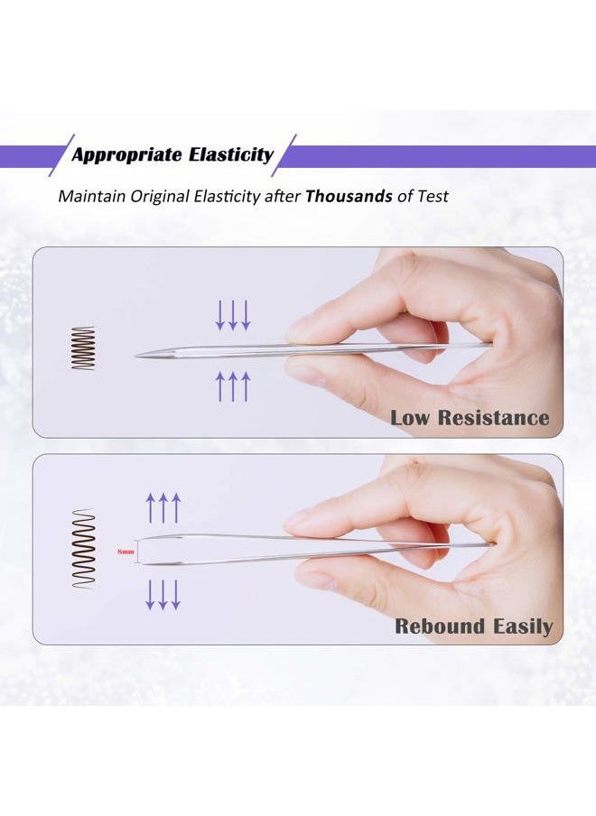 LK LANKIZ - Eyelash Extension Tweezers Stainless Steel Straight and Curved Volume Lash Tweezers Set for Eyelash Extension Professional Applicator Tool-Silver - Image 1