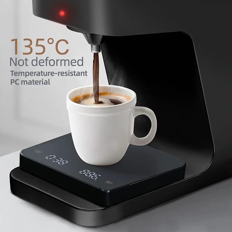 7JI Mini Coffee Scale with Timer, Scale Grams 0.1g-3kg Precision Measurement USB C Rechargeable Kitchen Scale Digital Scale Weight Food Espresso Scale, LED Electronic Screen Temperature Resistant - Image 5
