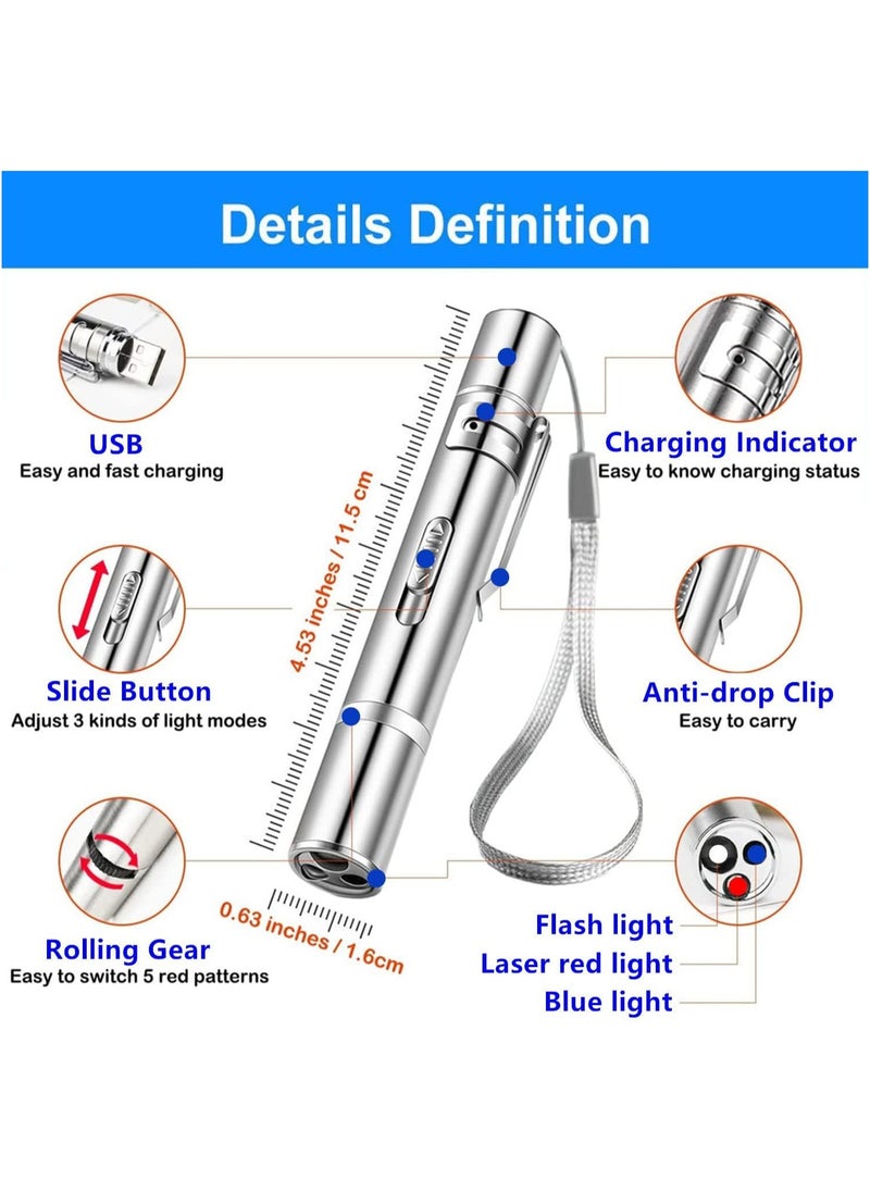 General - Cat Laser Toy, Laser Pointer Interactive Toys for Indoor Cats Dogs, Red Dot Light Lazer Pointer, Long Range 3 Mode USB Rechargeable Pet Kitten Chase Exercise Toy, Small Laser Presentation Clicker Pen - Image 1