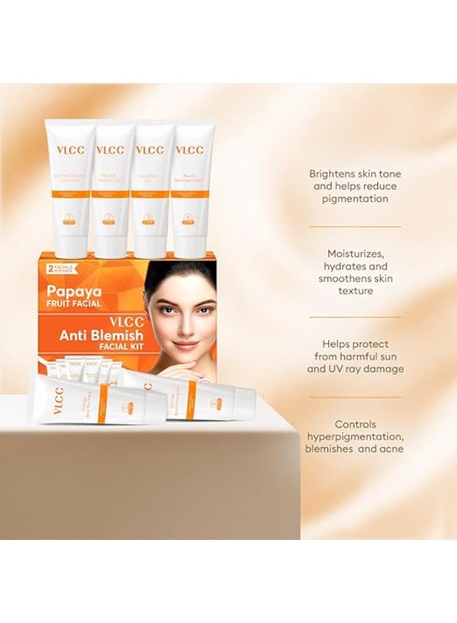 VLCC Papaya Fruit Facial Kit - 60g | Glowing, Blemish Free Skin | With Papaya, Cucumber, Peach, and Orange Peel Extracts | Glowing at Home Facial Kit. - Image 4