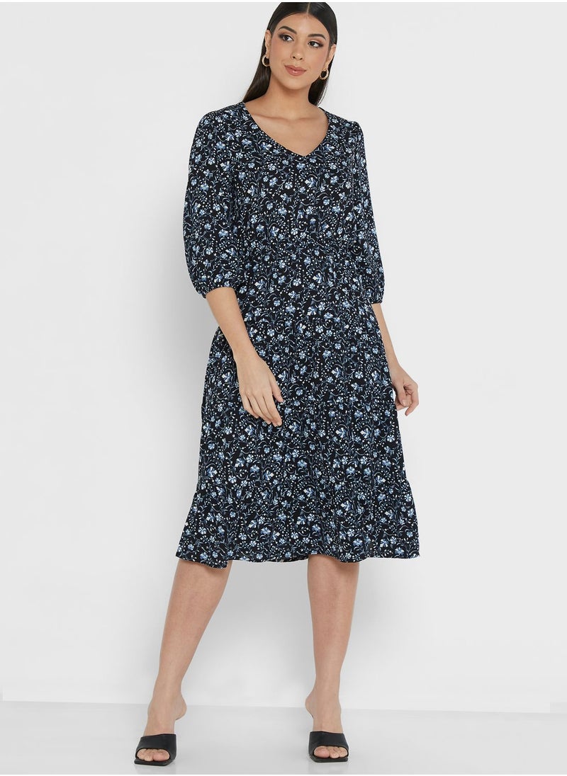 Jacqueline de Yong Floral Print Midi Dress  - Image 1