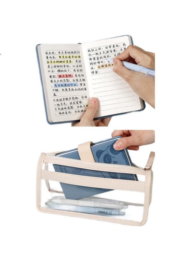 Ujia Panda Mini Notebook A6, Portable Diary, Creative Thickened Cute Cartoon Stationery, Pocket Notebook, Customizable For Businesses, Horizontal Lines, Pink - Image 2