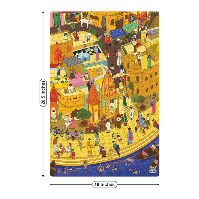 Webby Holy City Varanasi Wooden Jigsaw Puzzle, 1000 Pieces, Kid - Image 2