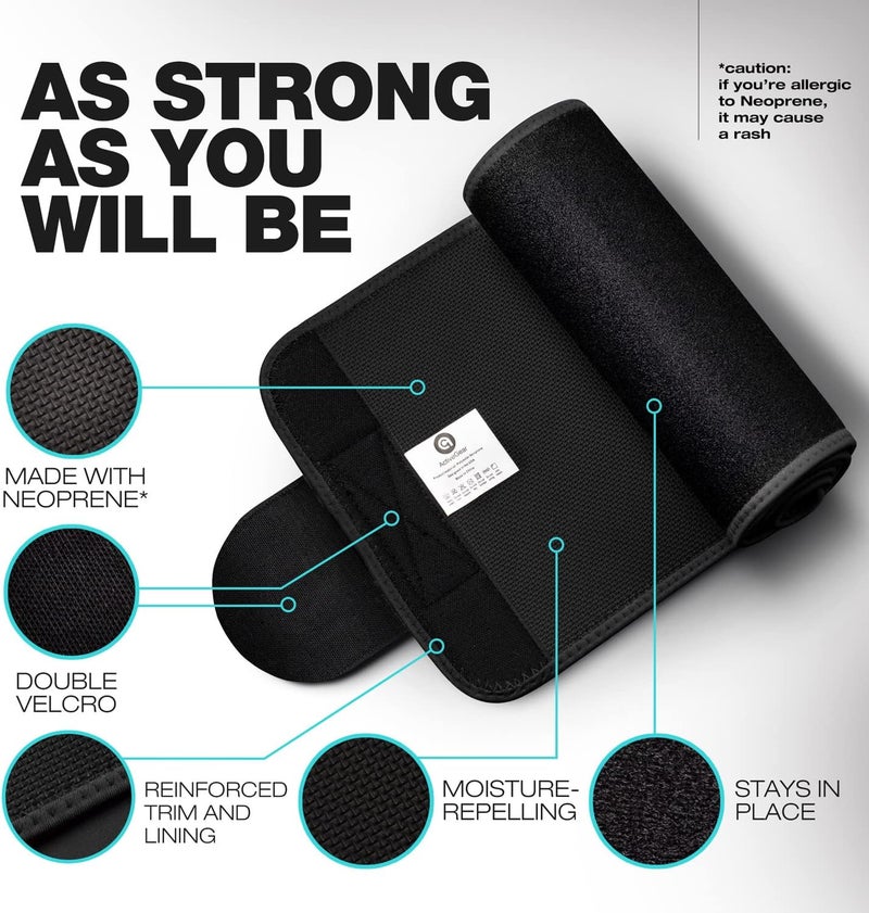 ActiveGear Premium Waist Trimmer & Trainer Belt for Men and Women - Sweat-Enhancing Slimming Wrap for Stomach, Adjustable Fit - Image 2