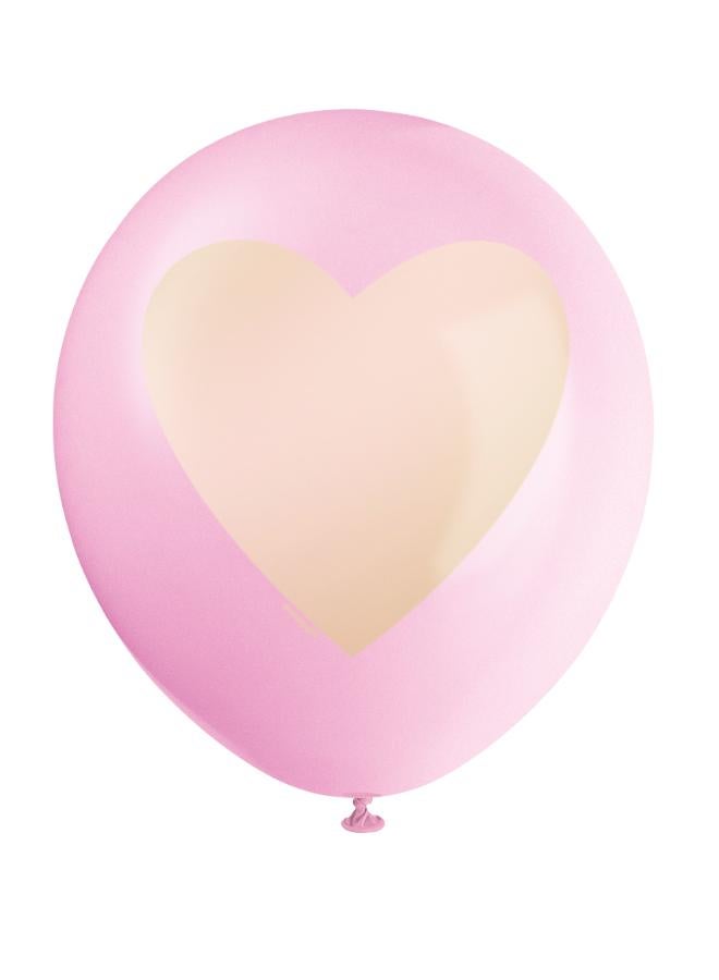 Unique بالونات لاتكس معدنية مطبوعة على شكل قلب ذهبي 12" - عبوة من 6 - Image 5