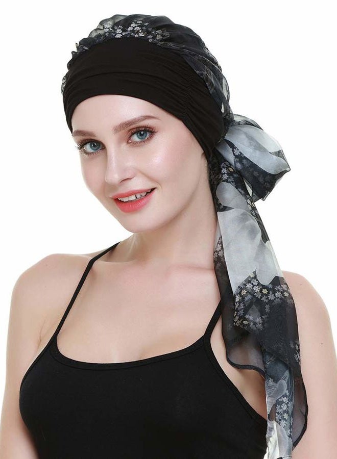 FocusCare Chemo Headwear Turbans for Women Long Hair Head Scarf Headwraps Cancer Hats, Flower Star, One size - Image 1