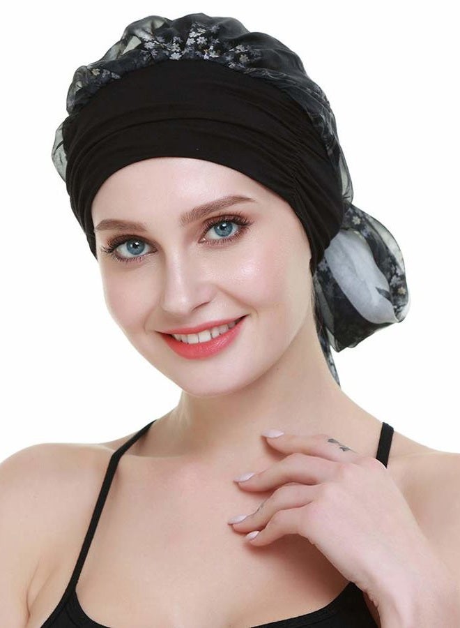 FocusCare Chemo Headwear Turbans for Women Long Hair Head Scarf Headwraps Cancer Hats, Flower Star, One size - Image 5