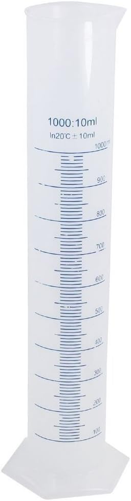 Winterworm Winterworm 1000ml Transparent Plastic Graduated Cylinder for Laboratory Tests  - Image 1