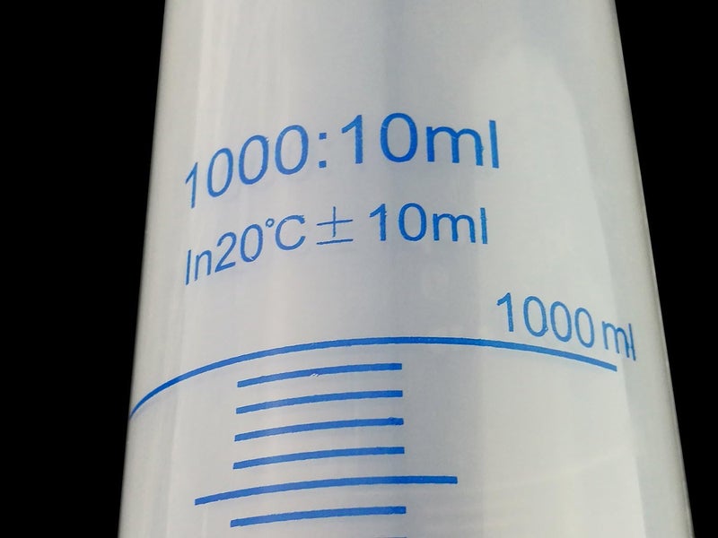 Winterworm Winterworm 1000ml Transparent Plastic Graduated Cylinder for Laboratory Tests  - Image 5
