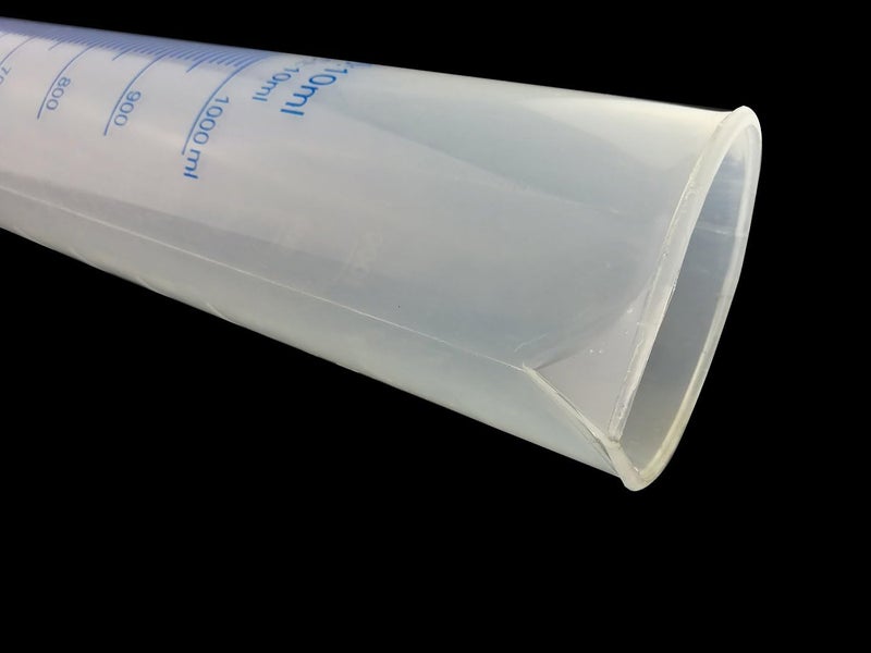 Winterworm Winterworm 1000ml Transparent Plastic Graduated Cylinder for Laboratory Tests  - Image 3
