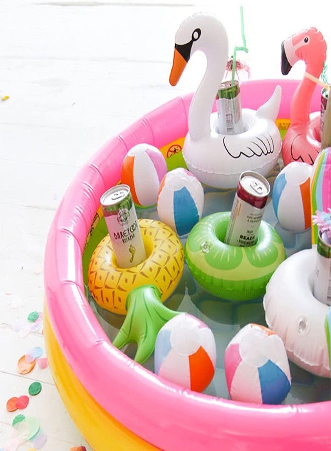 iShyan Inflatable Drink Holder, 25 Pack Pool Drink Floats Inflatable Cup Holders + 1 Hand Pump, Drink Floaties for Swimming Pool Party - Image 2