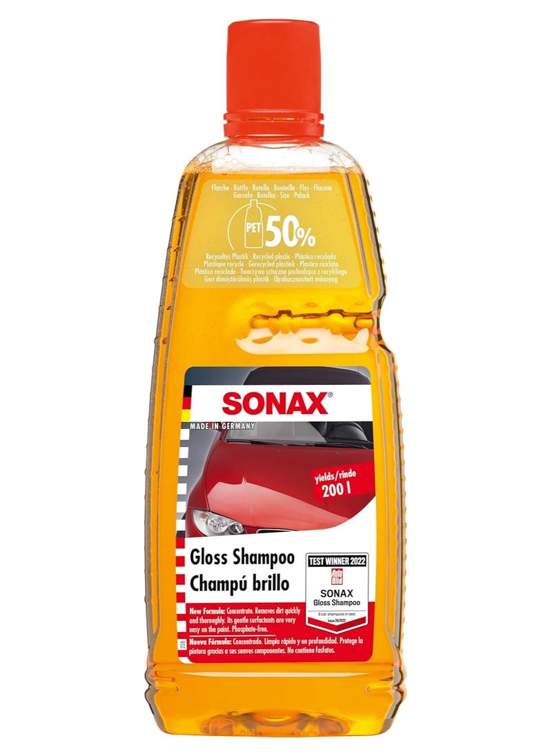 SONAX - GLOSS SHAMPOO (1 l) - Concentrate. Removes dirt quickly and thoroughly. - Image 1