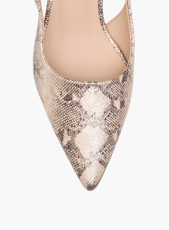 Flora Bella By Shoexpress Women Textured Slingback Shoes with Stiletto Heels  - Image 4