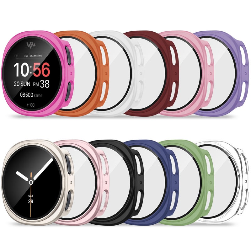 Bougraite 12 Pack Case for Samsung Galaxy Watch 8 40mm with Tempered Glass Screen Protector, Hard PC Scratch Resistant Protective Cover Compatible with Galaxy Watch 8 40mm - Image 1
