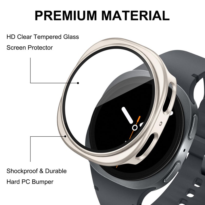 Bougraite 12 Pack Case for Samsung Galaxy Watch 8 40mm with Tempered Glass Screen Protector, Hard PC Scratch Resistant Protective Cover Compatible with Galaxy Watch 8 40mm - Image 3