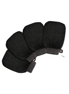 HAWAWA 4 Pcs Exfoliating Gloves Exfoliating Body Scrubber Exfoliating Mitts for Body Exfoliating Gloves Dead Skin Exfoliator Scrubber for Women Bath Shower Spa (Black)  - Image 1