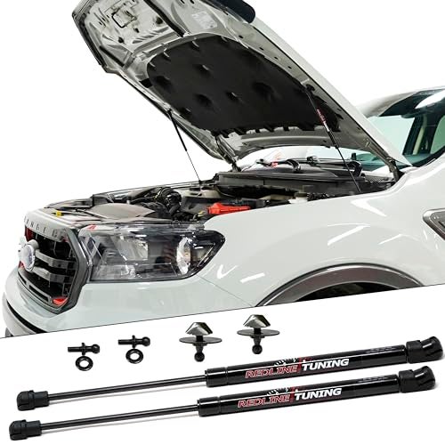 Redline Tuning 21-11043-02 Hood QuickLIFT Plus System Compatible with Ford Ranger 2022-2023 (All Black Components - Bolt in System) - Image 1