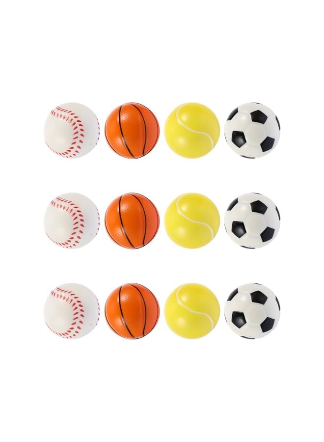 12Pcs Dog Training Balls Set, Bite-Resistant Solid PU Pet Plaything, Colorful Interactive Chew Balls for Indoor and Outdoor Use Random Style - Image 1