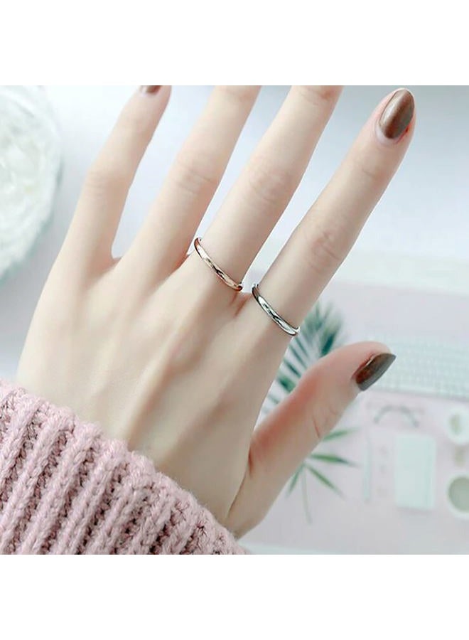 Moplusea 2mm Stainless Steel Classical Plain Stacking Band Statement Wedding Promise Ring For Women Girls, stainless steel, No Gemstone - Image 4