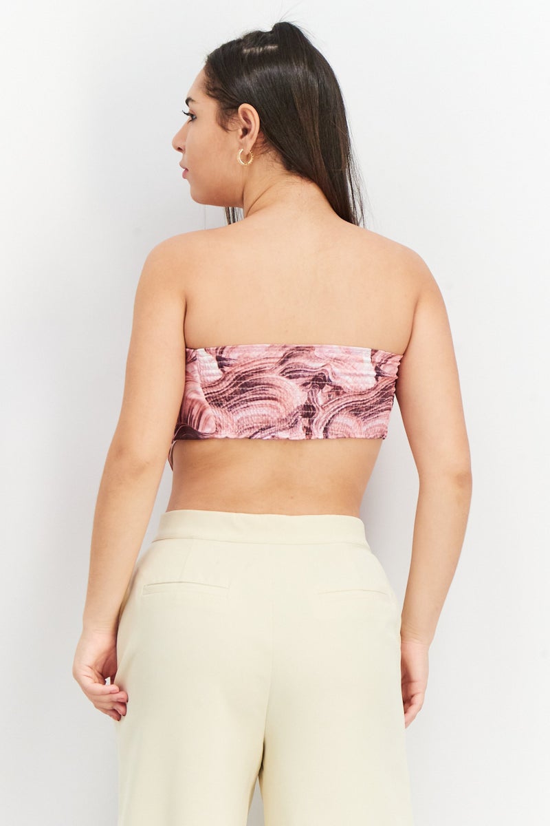 NA-KD Emma Ellingsen x NA-KD Women Straight Across Strapless Abstract Top, Multicolor - Image 3