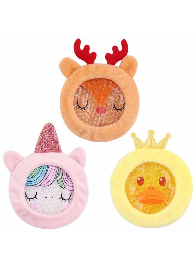 Hilph أكياس ثلج للأطفال للإصابات، أكياس ساخنة وباردة قابلة لإعادة الاستخدام مع غلاف للأطفال، أكياس ثلج دائرية على شكل حيوانات للأطفال للإصابات، التورم، الأسنان العقلية (3 أكياس) - Image 1