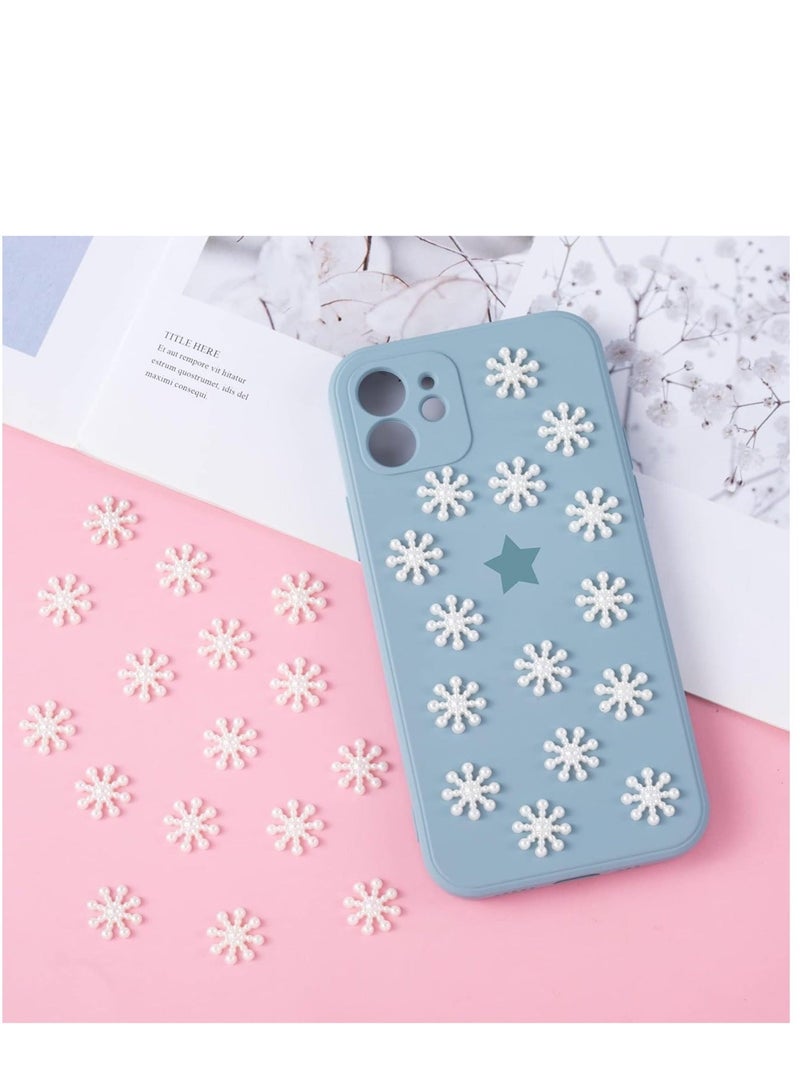 Captaintech 600pcs Snowflakes for Decoration, ABS Pearl-like Snow Craft Embellishment for Table Confetti Decor, Cute Glitter Snowflake Garland Oraments for DIY New Year Winter Party Scrapebooking - Image 5