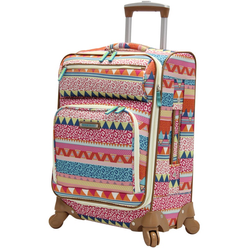 Lily Bloom Carry On Expandable Design Pattern Luggage With Spinner Wheels (20in, On the Prowl) - Image 1