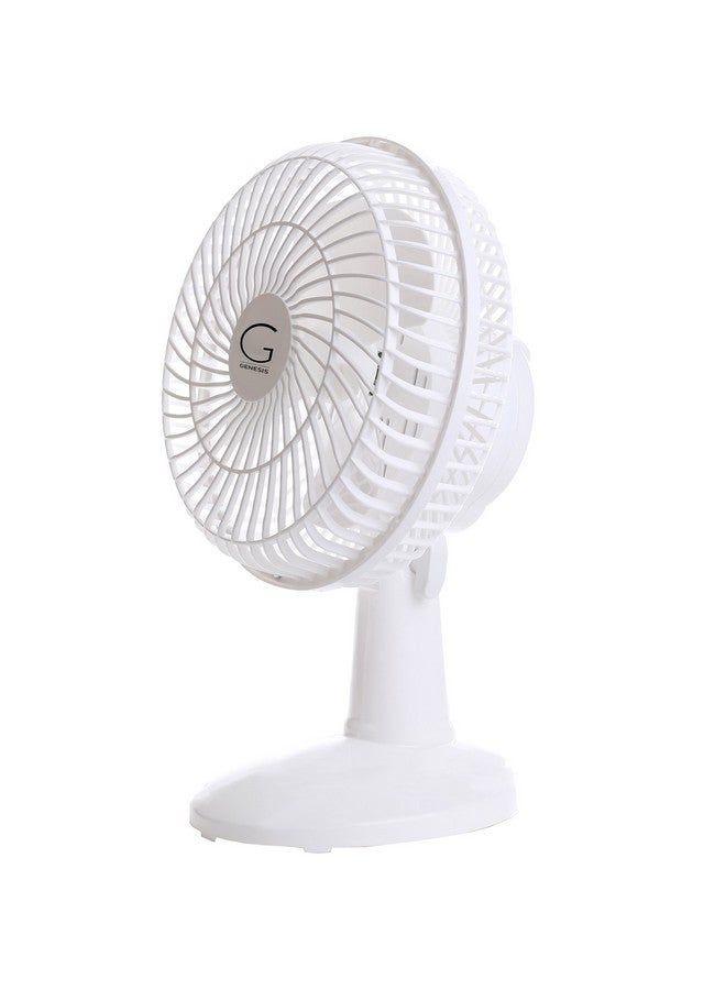 Genesis 6-Inch Clip Convertible Table-Top & Clip Fan Two Quiet Speeds - Ideal For The Home, Office, Dorm, More White