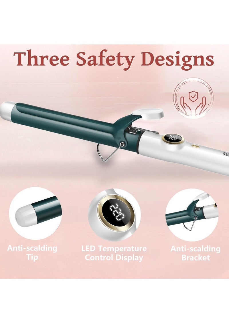 Sunhome Professional Hair Curler | 28mm Barrel For Versatile Styling |LCD Display for Temperature| Ceramic Coating For Smooth Curls With Advanced Temperature Control | SH-S878 White/Green White/Green - Image 3