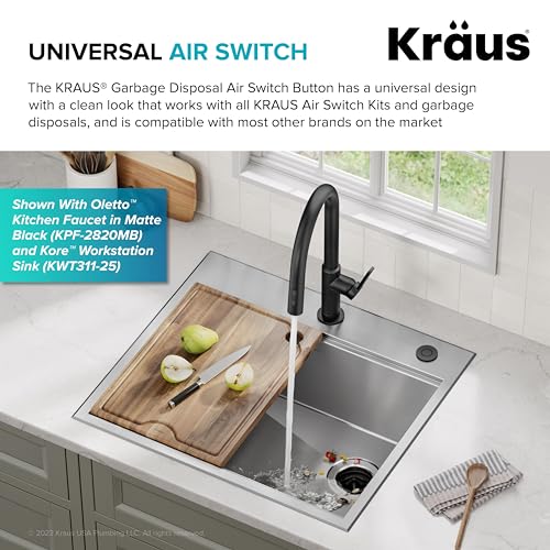 KRAUS FlatTop Garbage Disposal Air Switch Button in SpotFree Antique Champagne Bronze KWDB20SFACB - Image 3