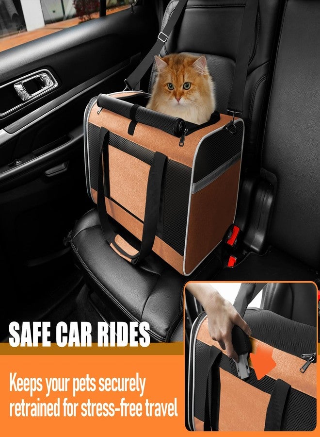 GAPZER Large Cat Carry Bag, Soft Shell Shih-Tzu Pet Transport Crate, 18x12x12 Top Opening Maltese-Dog Traveling Mesh Kennel 10 Pound, Big Bunny Rabbit Carrying Case Animal Carrier Kitty Product Orange - Image 4